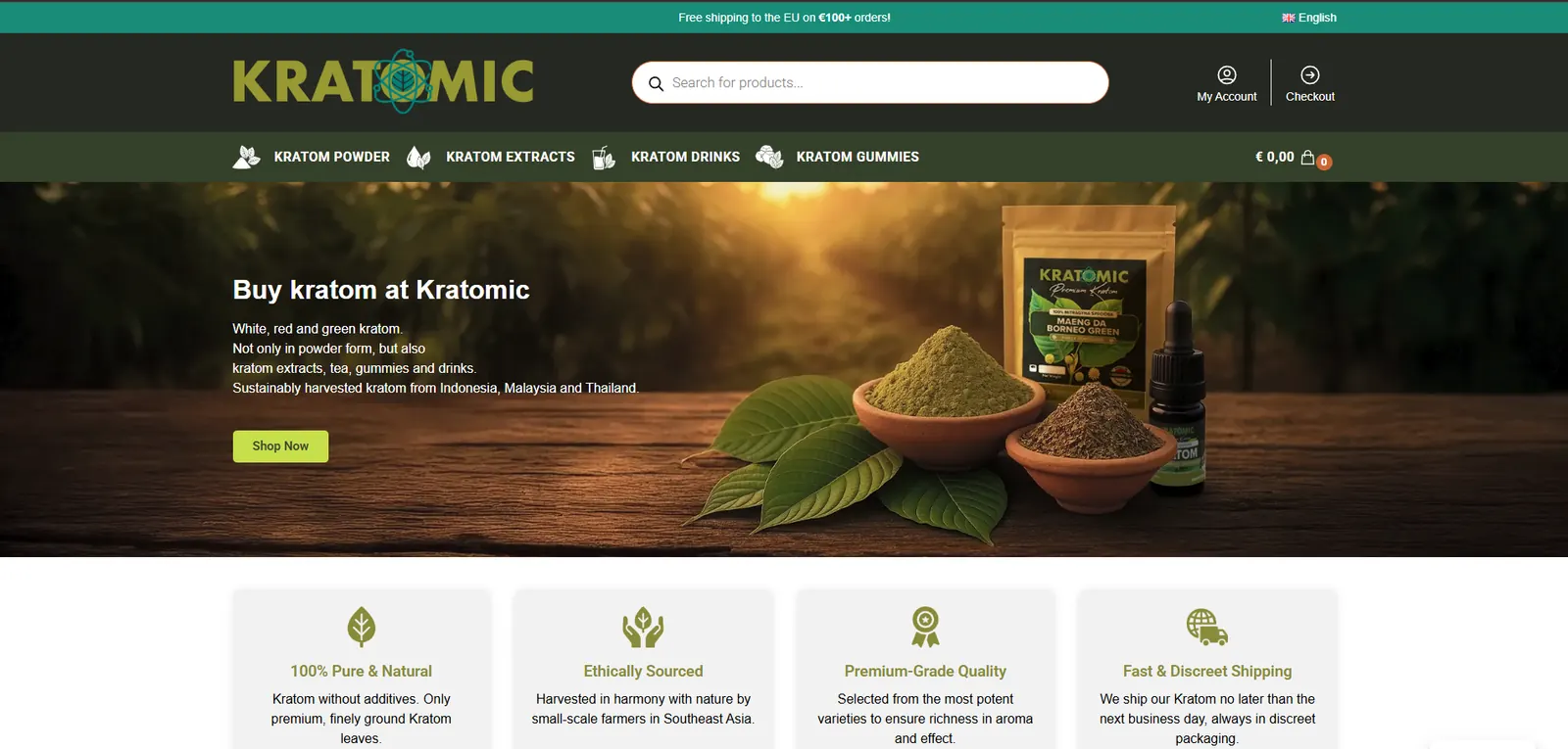 Página inicial do projeto Kratomic